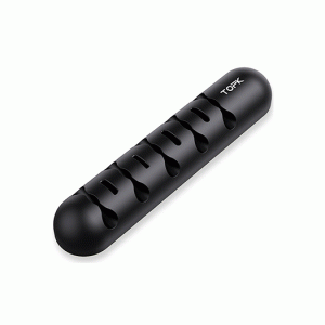 TOPK™ | Skrivebord Silikone Kabel holder til 5 stk - Sort