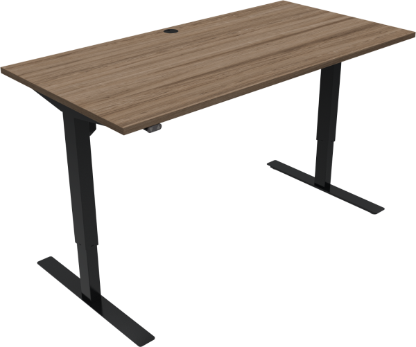 To-bens hæve-/sænkebord ZenNord UpDown firkantet 160x80 cm mørk natur/sort højdejusterbart skrivebord