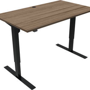 To-bens hæve-/sænkebord ZenNord UpDown justerbart møde- og skrivebord 140x80 cm valnød/sort