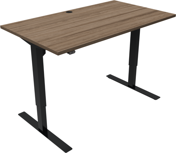 To-bens hæve-/sænkebord ZenNord UpDown justerbart møde- og skrivebord 140x80 cm valnød/sort