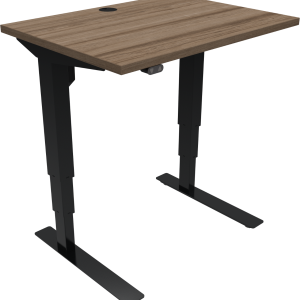 To-bens hæve-/sænkebord ZenNord VersaStand i valnød mørk natur/sort justerbart 57-122 cm højde Open frame design skrivebord