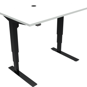 To-bens hæve-/sænkebord firkantet ZenNord VersaStand skrivebord hvid/sort justerbar 57-122 cm MFC