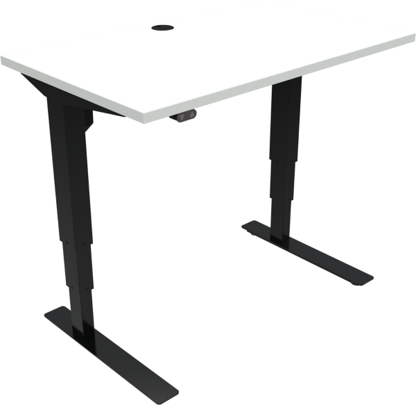 To-bens hæve-/sænkebord firkantet ZenNord VersaStand skrivebord hvid/sort justerbar 57-122 cm MFC
