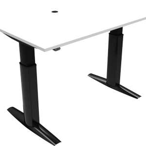 To-bens hæve-/sænkebord sit-stand skrivebord ZenNord ElevateLine 140x80 cm H68-120 hvid/sort