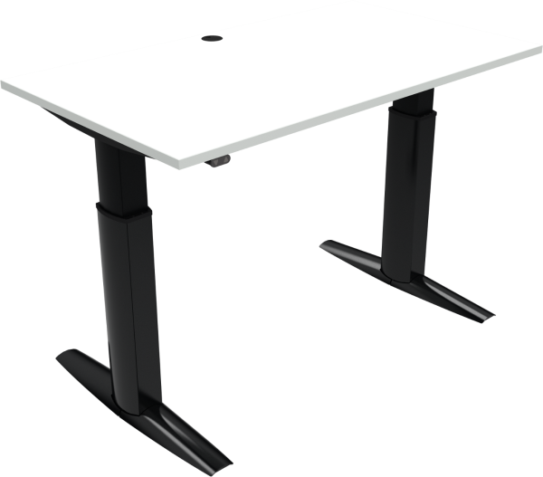 To-bens hæve-/sænkebord sit-stand skrivebord ZenNord ElevateLine 140x80 cm H68-120 hvid/sort