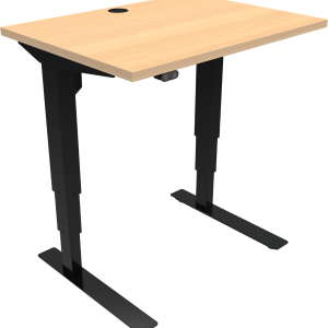 To-bens hæve-/sænkebord skrivebord ZenNord VersaStand natur/sort H57-122 x 60 x 80 cm