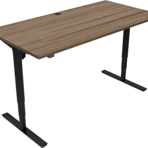 ZenNord ComfortZone firkantet hæve-/sænkebord skrivebord i valnød/sort H65-125 x 80 x 160 cm