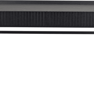 Skrivebord Rowico Halifax i sort egfinér med egetræslister, softluk skuffer og guldfinish greb 120x61x82 cm