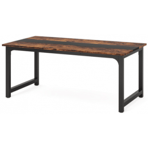 Skrivebord i metal og møbelplade 160 x 80 cm - Sort/Brun