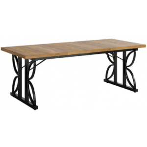 Skrivebord i metal og møbelplade 180 x 80 cm - Sort/Brun