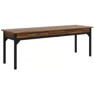 Skrivebord i metal og møbelplade 200 x 60 cm - Sort/Brun