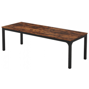 Skrivebord i metal og møbelplade 200 x 70 cm - Sort/Brun