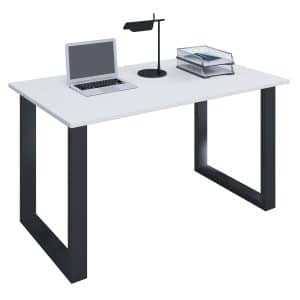 Lona U-feet skrivebord - hvid træ og sort metal (140x80)