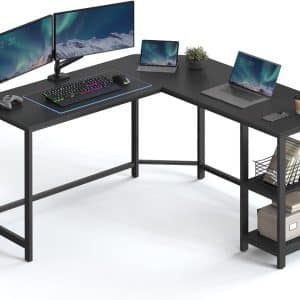 Hjørneskrivebord - L-formet skrivebord - sort 138 x 138 x 76 - Borde - Daily-Living