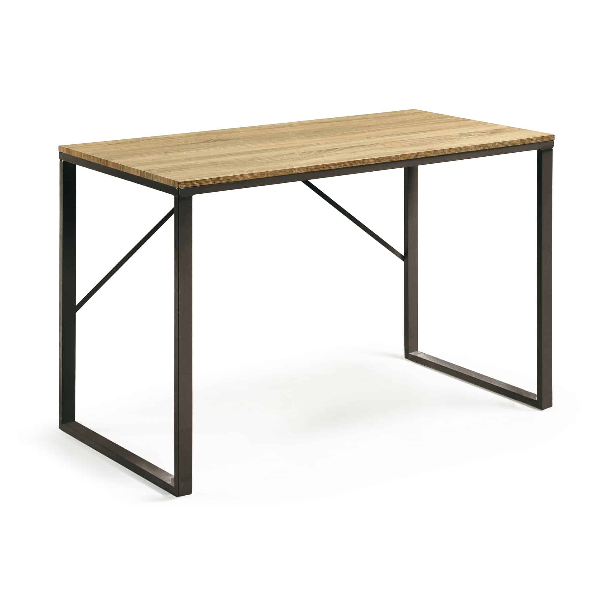KAVE HOME Lisbet skrivebord - natur/sort MDF/metal, rektangulær (120x60)